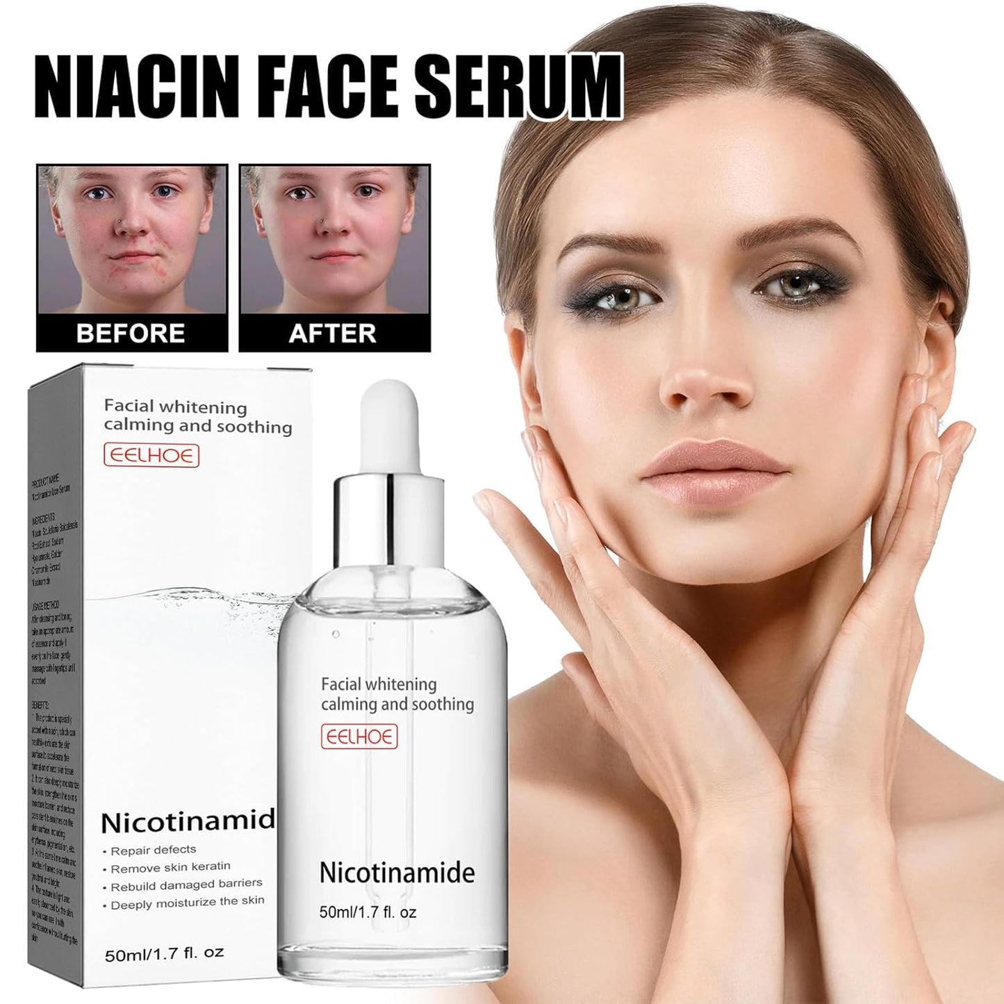 Masajeador facial con frío y calor antiarrugas + Serum facial con nicotinamida para cuidado de la piel